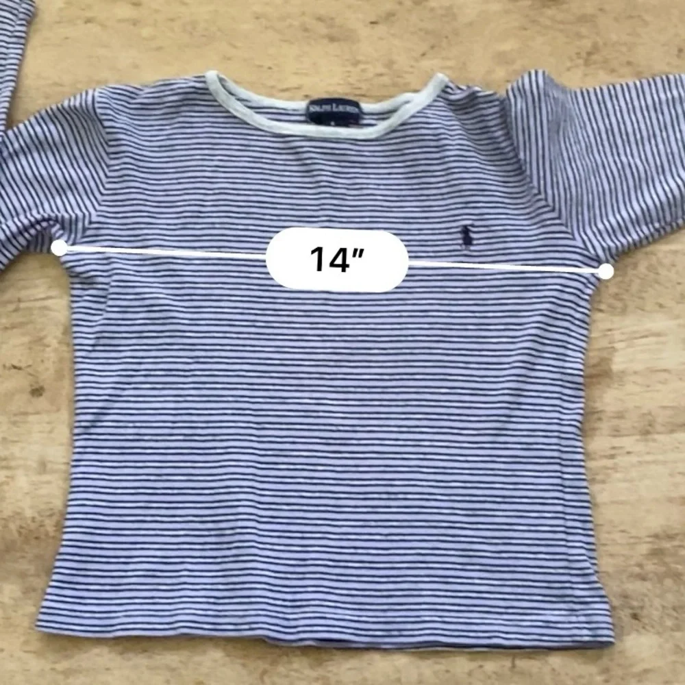Ralph Lauren Girls’ Sz‎ 6 Purple/Black Striped Long Sleeve Cotton Shirt